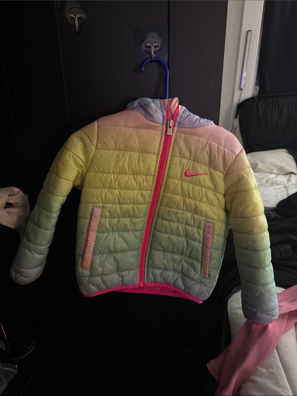 Nike Kids' Pastel Rainbow Gradient Puffer Jacket - Pink Trim